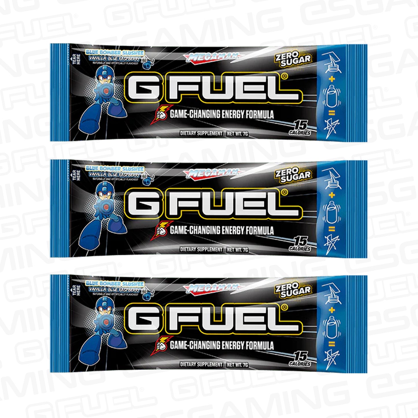 G Fuel Blue Bomber Slushee Sachets - 3 Servings - Mega Man