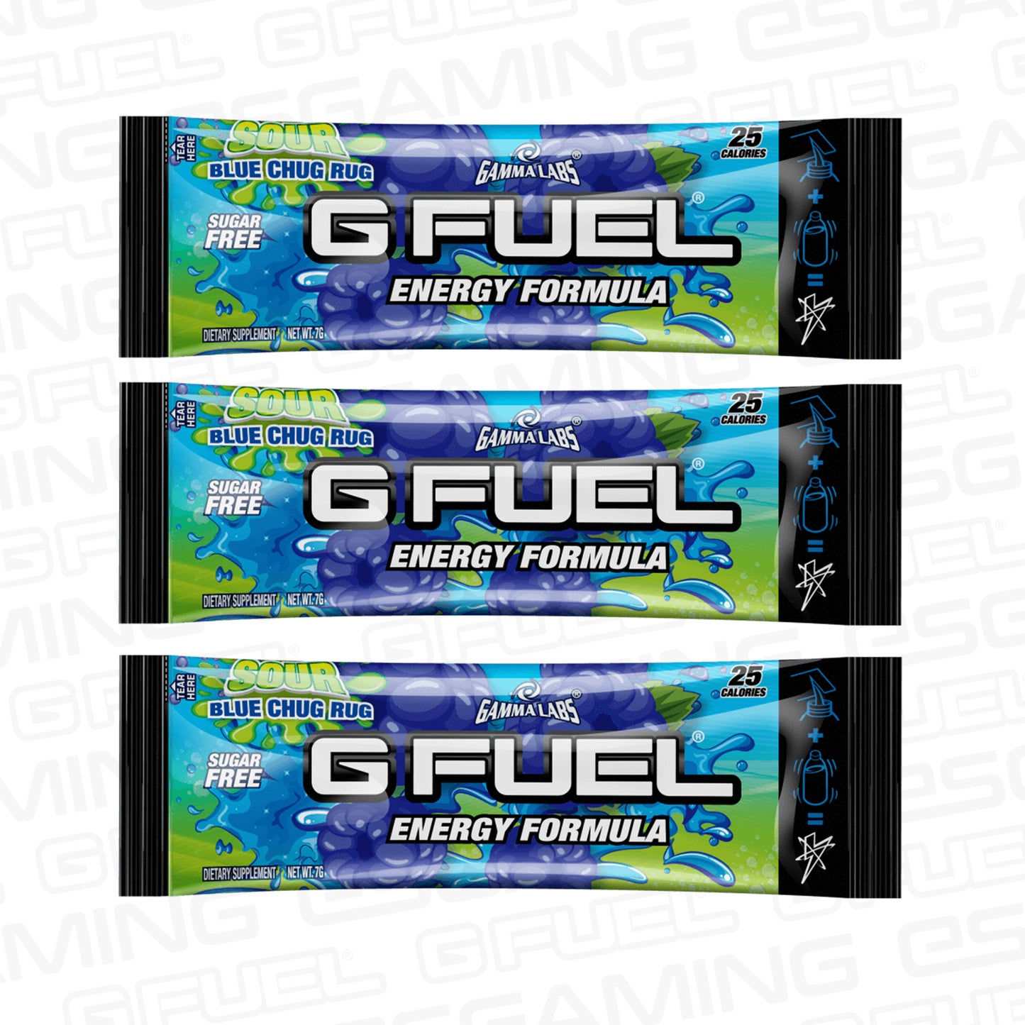 G Fuel Sour Blue Chug Rug Sachets - 3 Servings - Faze Rug
