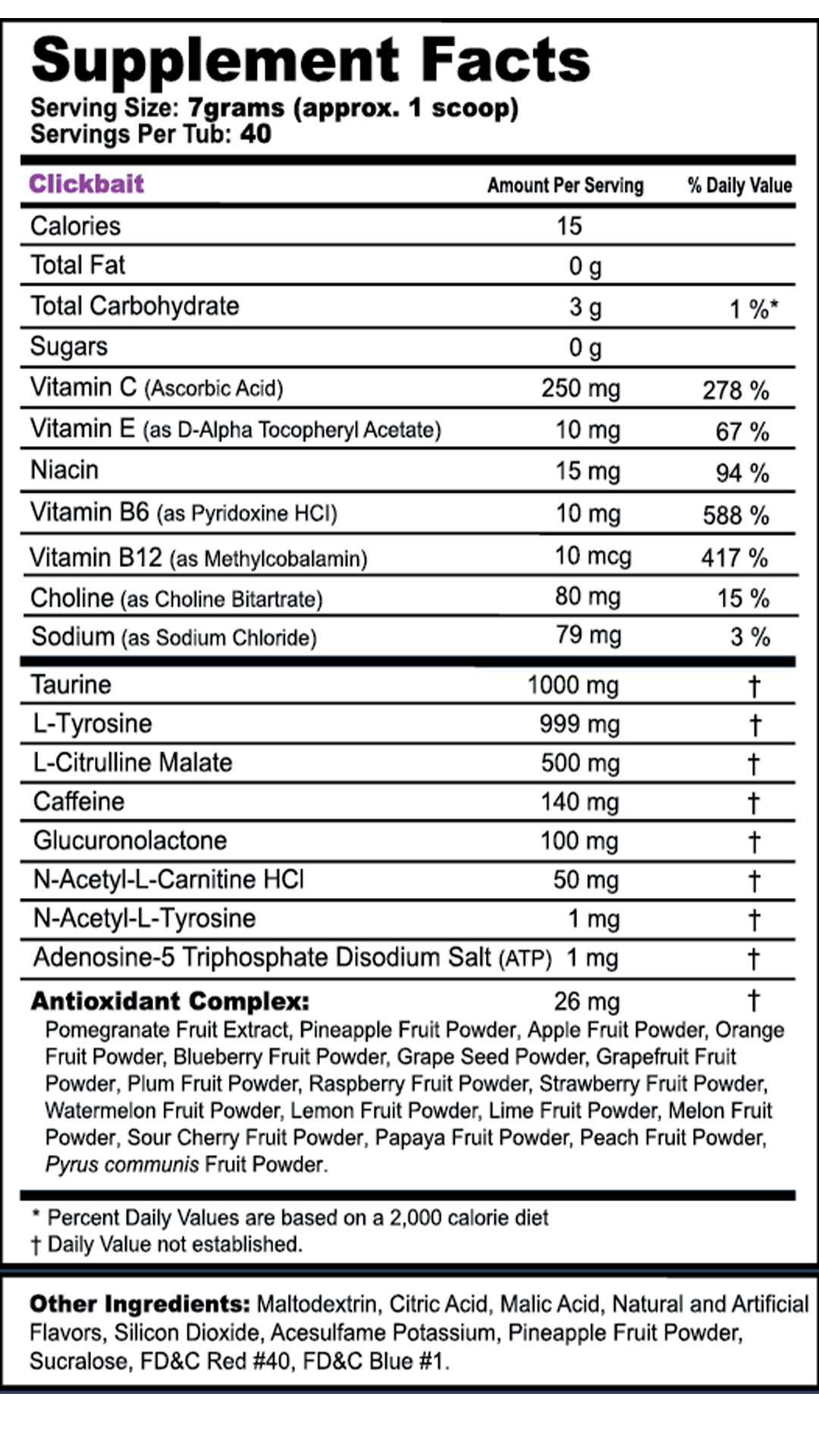 G Fuel Clickbait Tub - 40 Servings