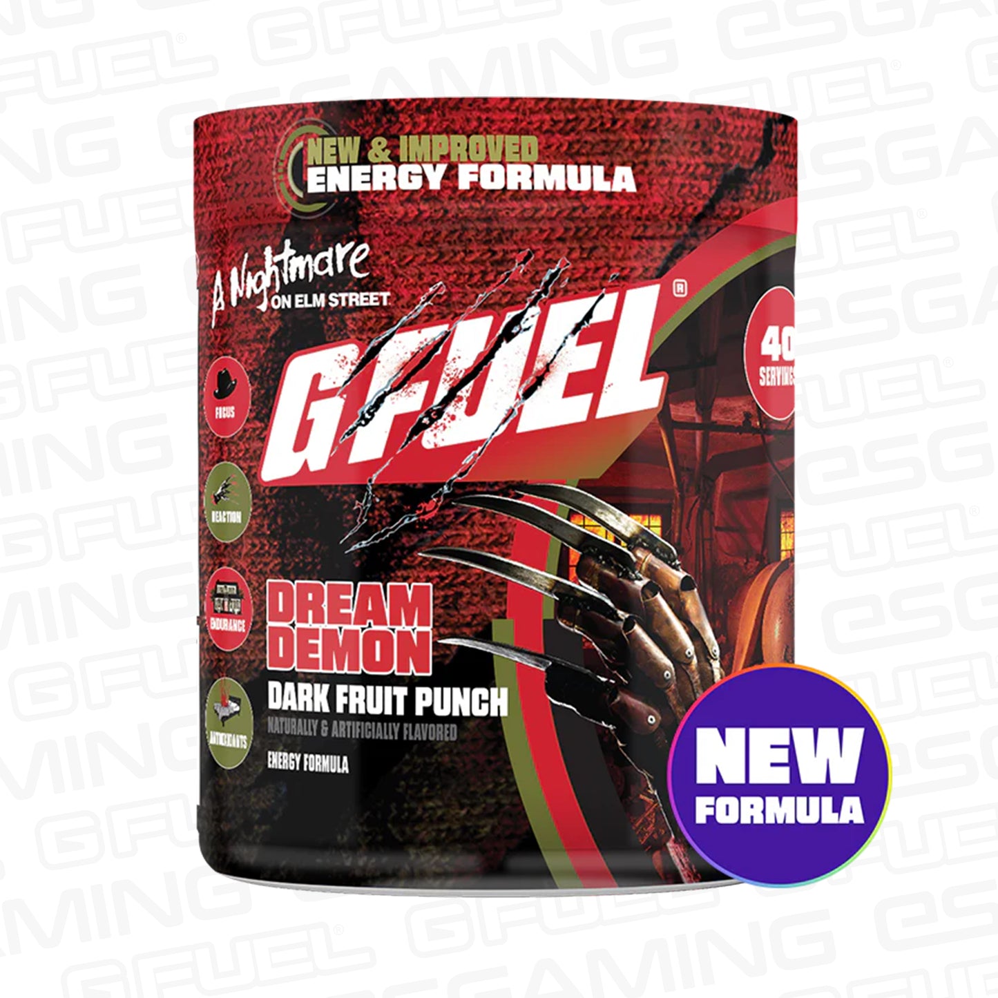 G Fuel Dream Demon 2.0 Tub - 40 Servings - Nightmare On Elm Street