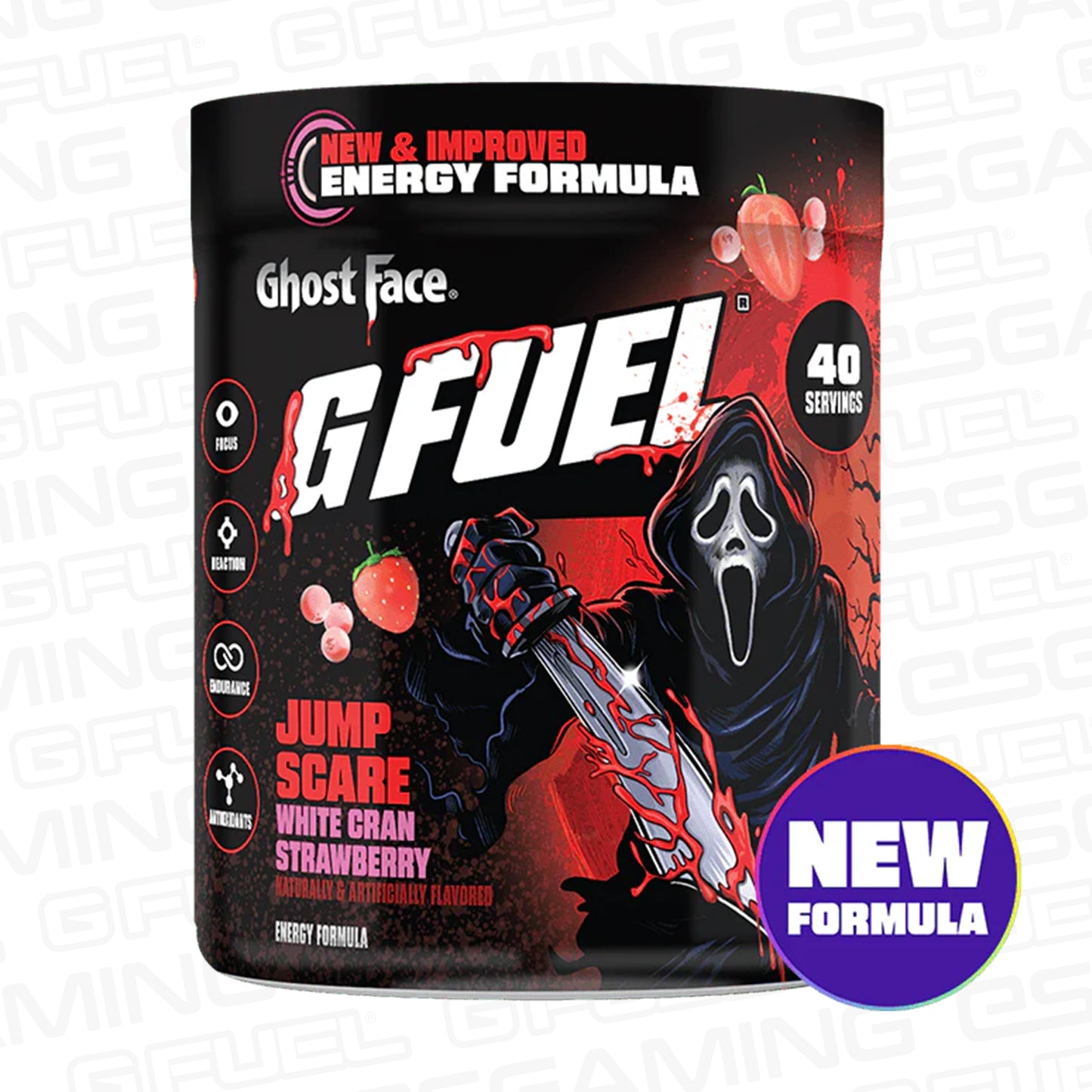 G Fuel Jump Scare 2.0 Tub - 40 Servings - Ghost Face