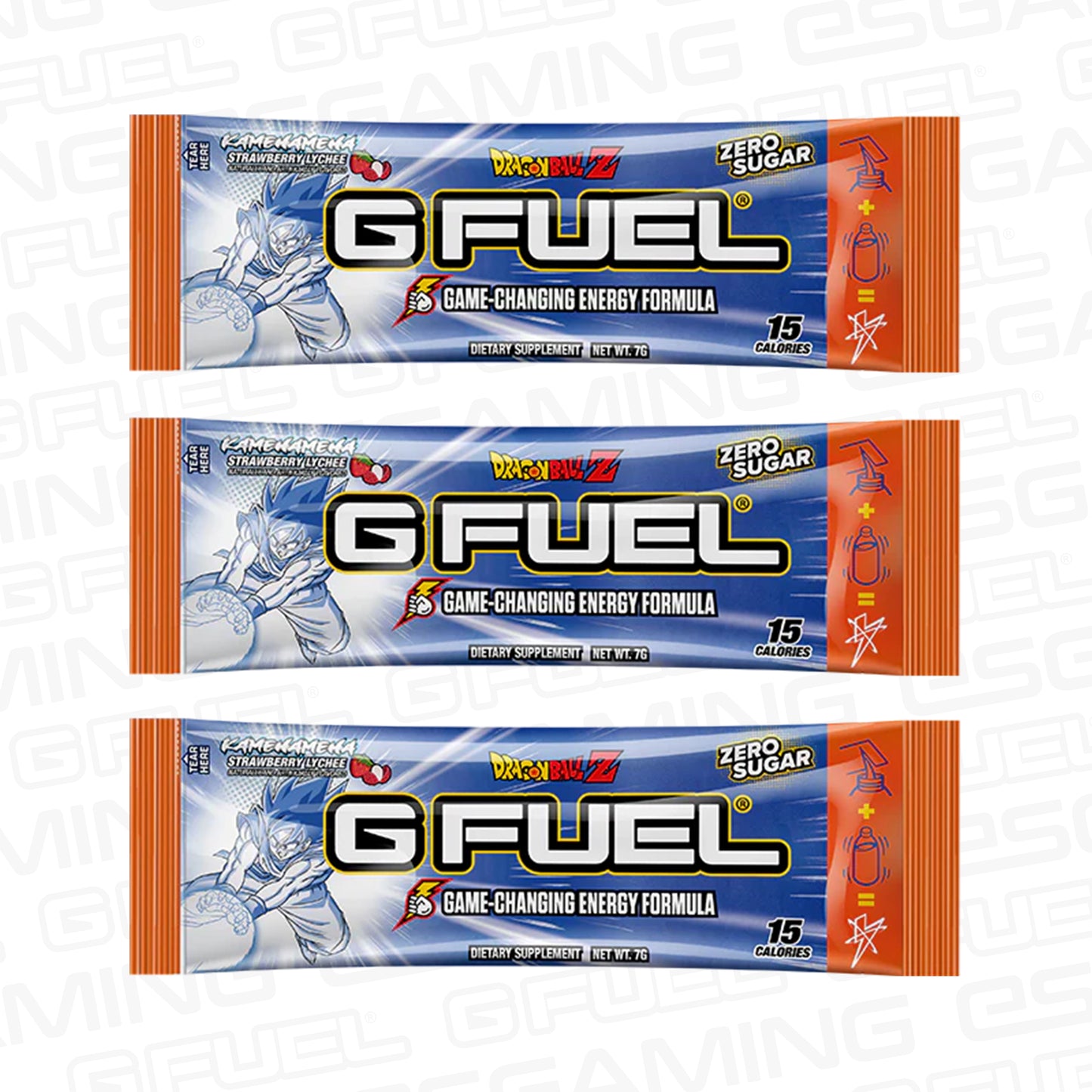 G Fuel Kamehameha Sachets - 3 Servings - Dragon Ball Z