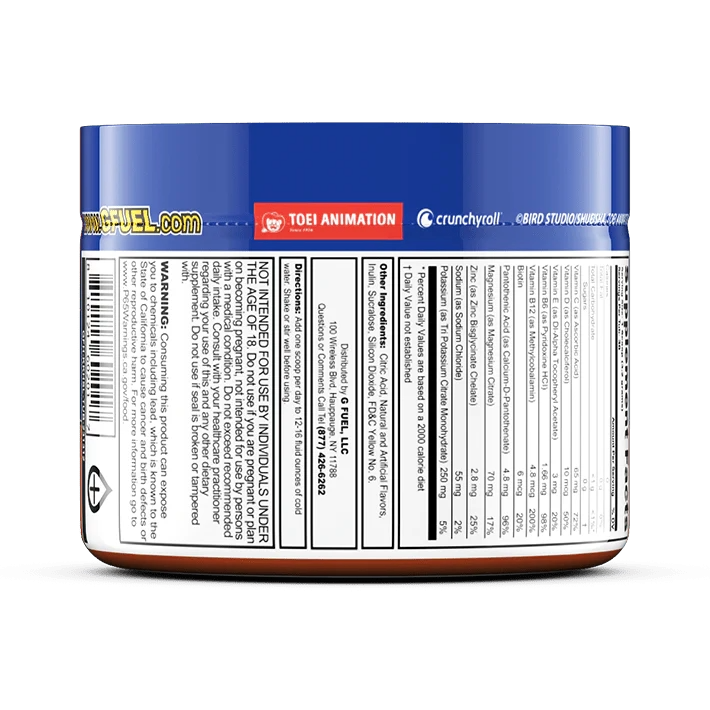 G Fuel Kamehameha Supreme Hydration - 30 Servings - Dragon Ball Z