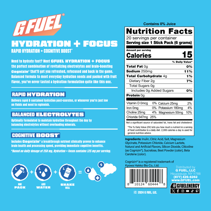 G Fuel Peach Paradise Pack - Hydration + Focus - 20 Stick Packs