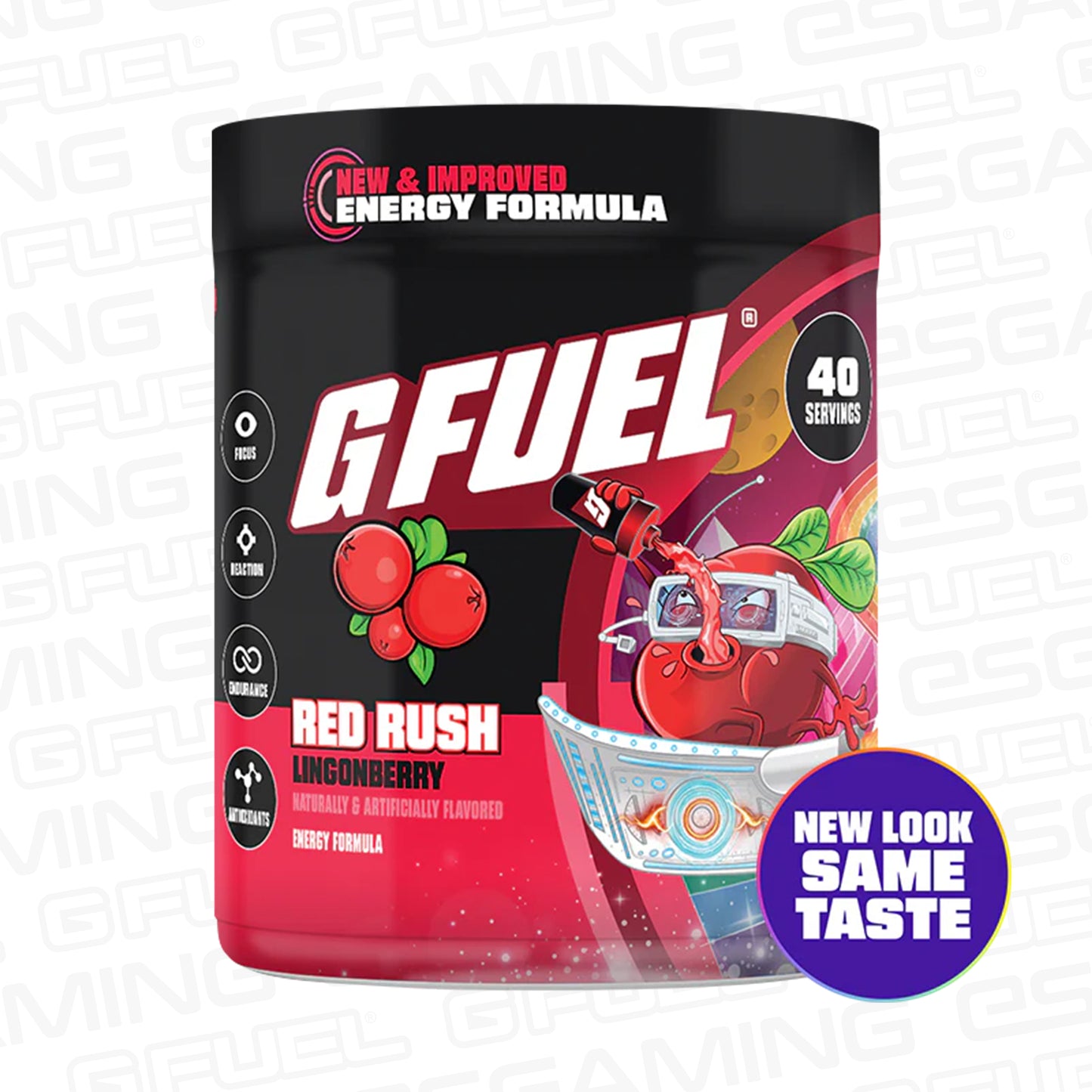 G Fuel Red Rush 2.0 Tub - 40 Servings (PewDiePie Reskin)