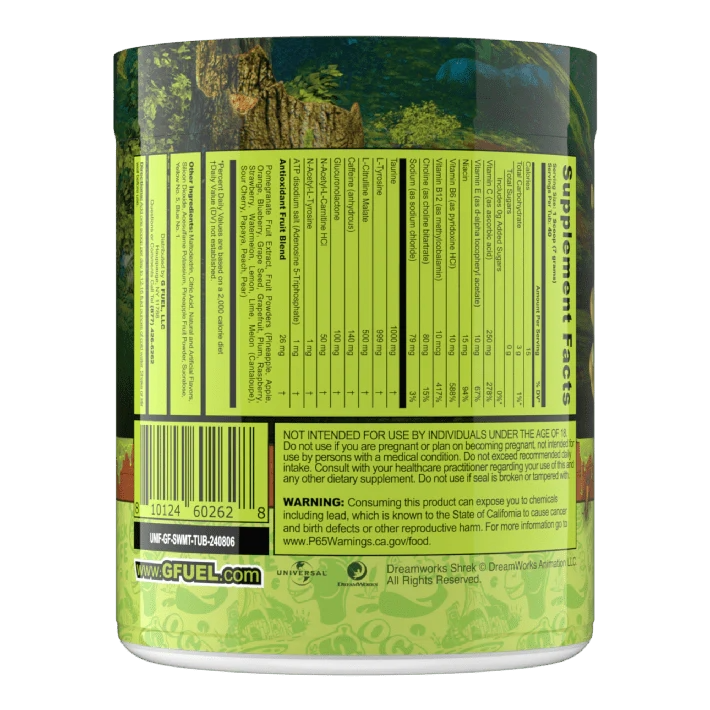 G Fuel Swamp Water Tub - 40 Servings - Shrek