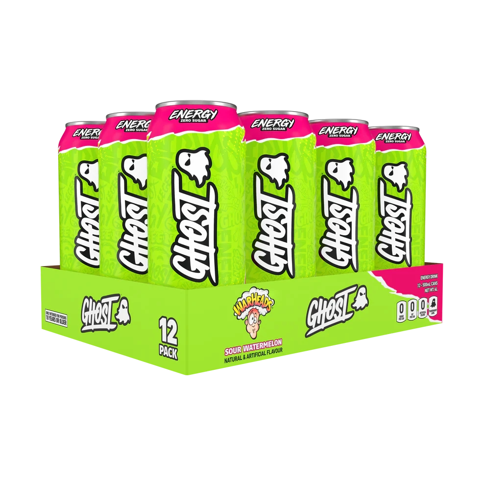 Ghost Energy Sour Watermelon Cans - 12 x 500ml