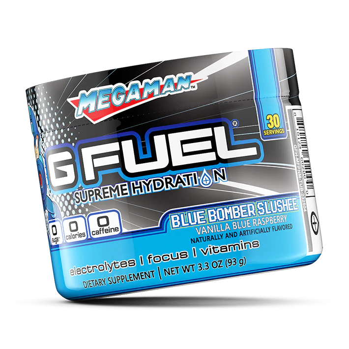 G Fuel Blue Bomber Slushee Supreme Hydration - 30 Servings - Mega Man