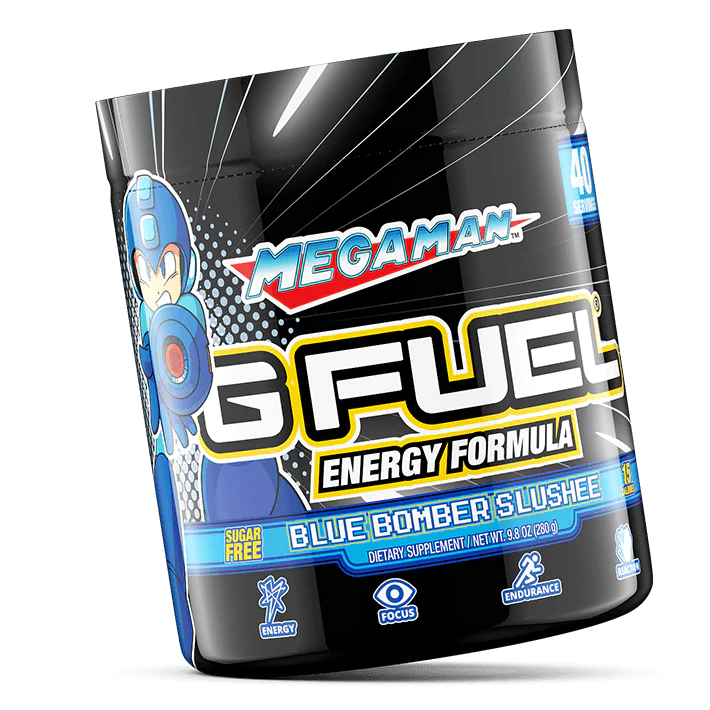 G Fuel Blue Bomber Slushee Tub - 40 Servings - Megaman