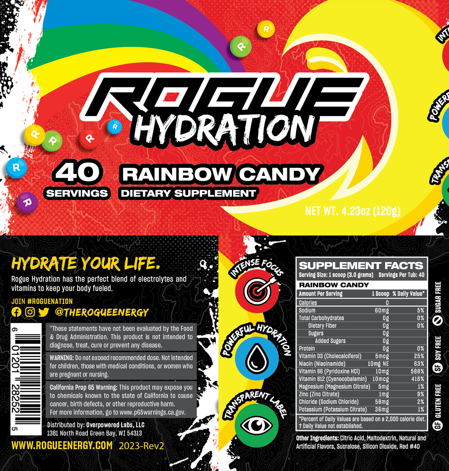 Rogue Hydration Rainbow Candy Tub - 40 Servings