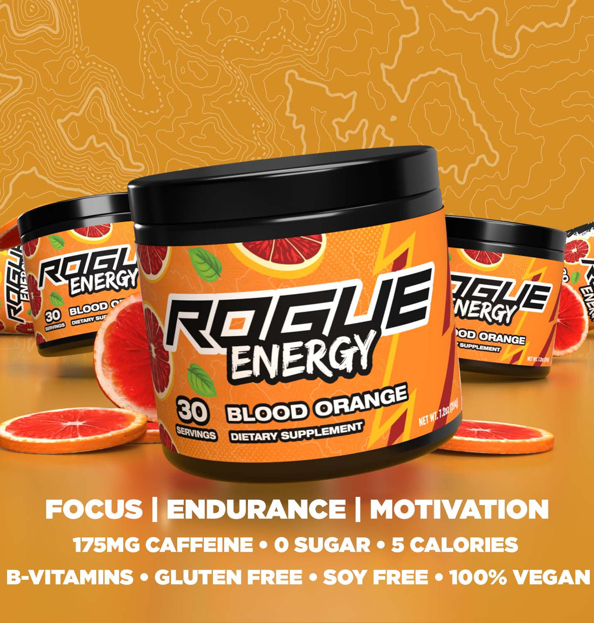 Energy Rouge Cup Rogue Energy Blood Orange - Energy Drink Powder - 30 Servings - UK ...