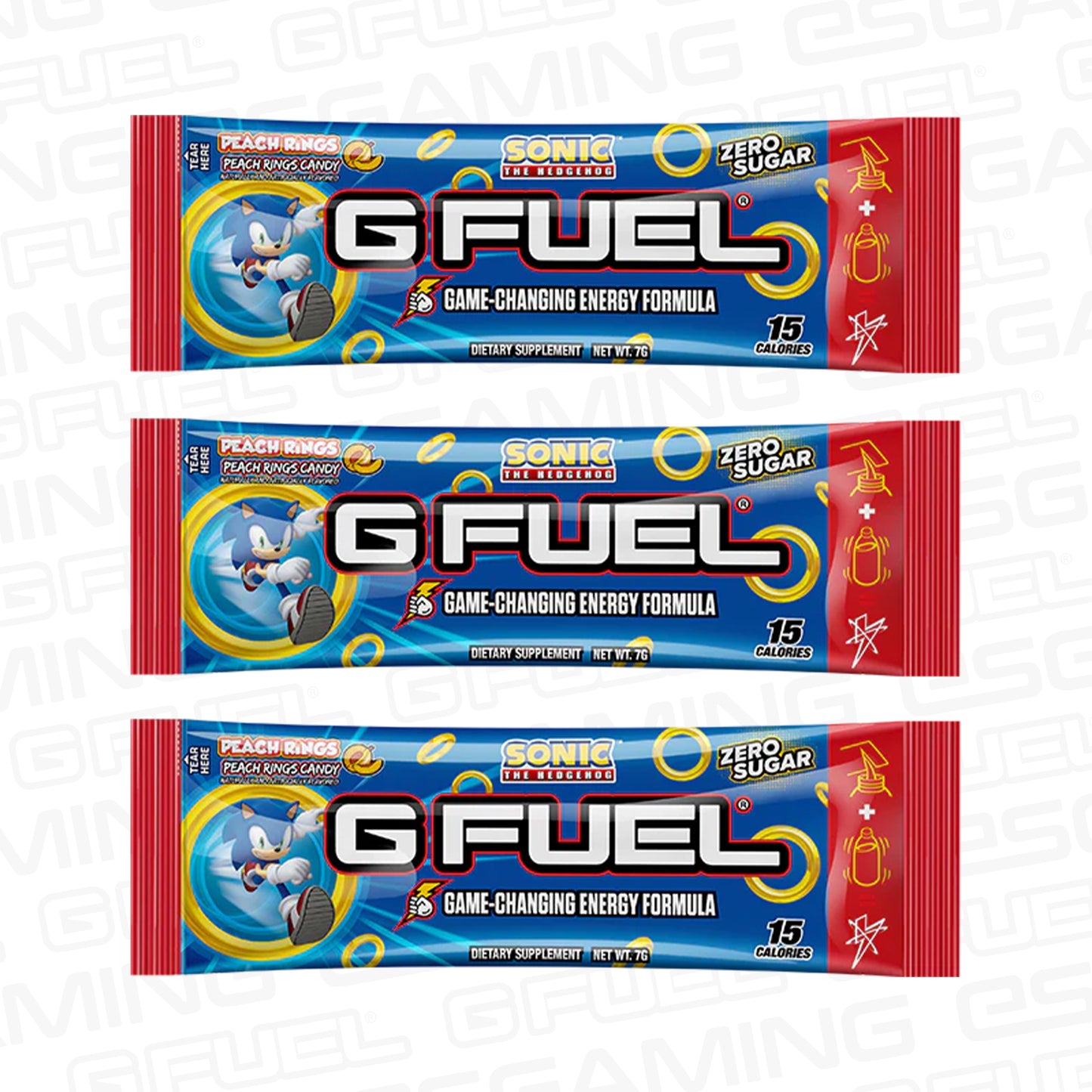 G Fuel Peach Rings Sachets - 3 Servings - Sonic