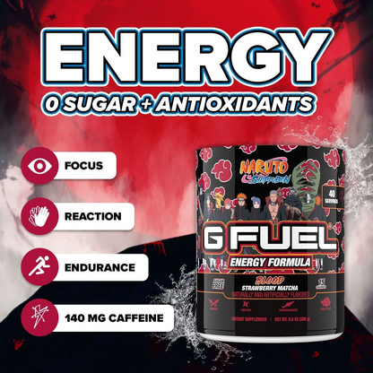 G Fuel Akatsuki Blood Tub - 40 Servings - Naruto