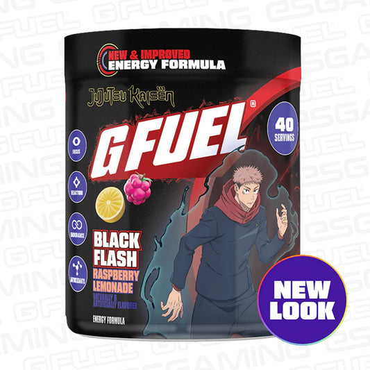 G Fuel Black Flash 2.0 Tub - 40 Servings - Jujutsu Kaisen