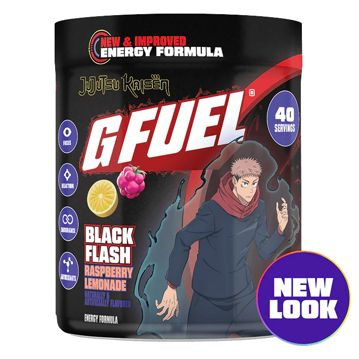 G Fuel Black Flash 2.0 Tub - 40 Servings - Jujutsu Kaisen
