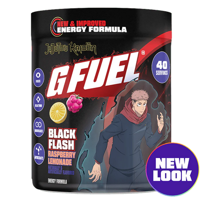 G Fuel Black Flash 2.0 Tub - 40 Servings - Jujutsu Kaisen