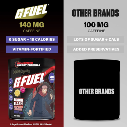 G Fuel Black Flash 2.0 Tub - 40 Servings - Jujutsu Kaisen