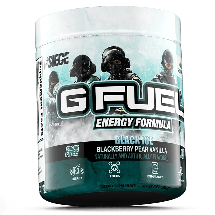 G Fuel Black Ice Tub - 40 Servings - Rainbow Six Siege
