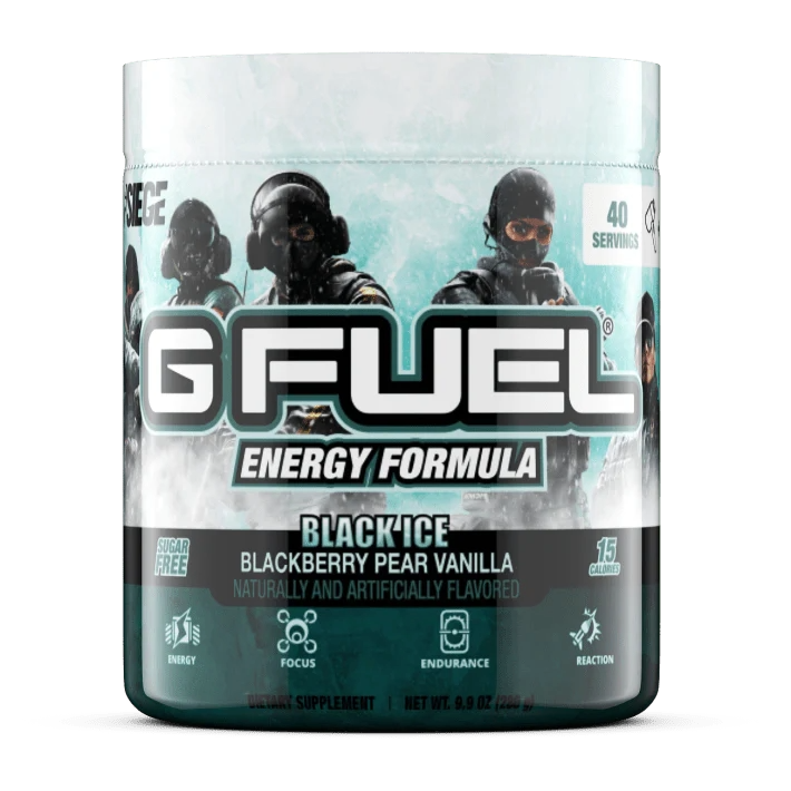 G Fuel Black Ice Tub - 40 Servings - Rainbow Six Siege