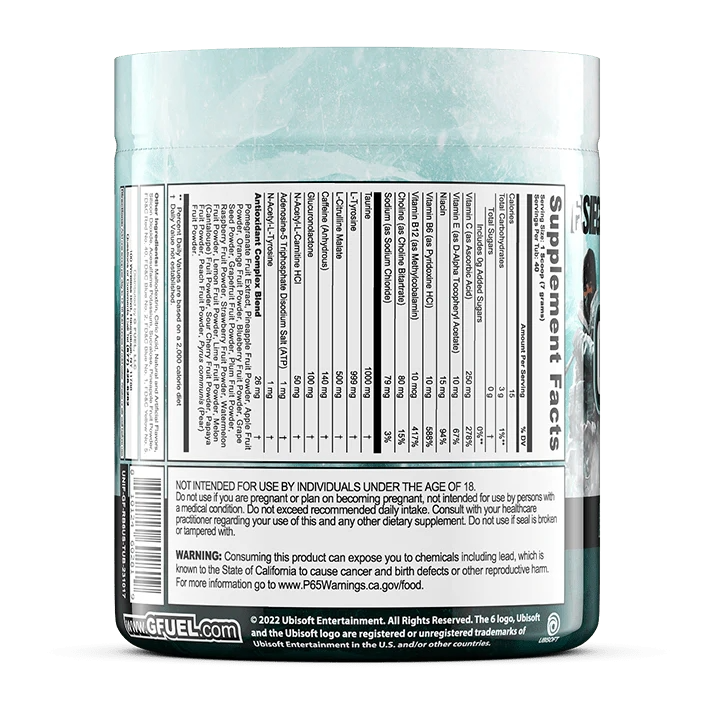 G Fuel Black Ice Tub - 40 Servings - Rainbow Six Siege