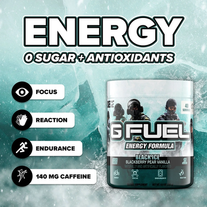 G Fuel Black Ice Tub - 40 Servings - Rainbow Six Siege