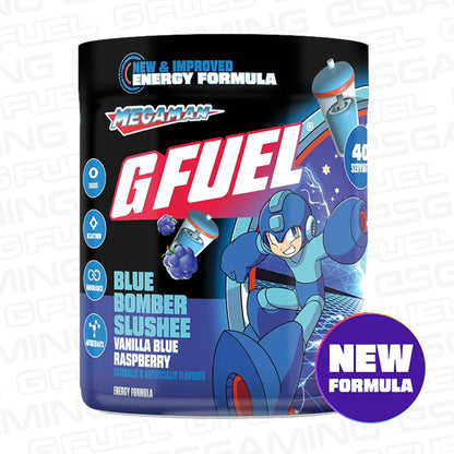 G Fuel Blue Bomber Slush 2.0 Tub - 40 Servings - Mega Man