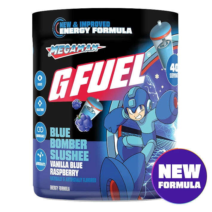G Fuel Blue Bomber Slush 2.0 Tub - 40 Servings - Mega Man
