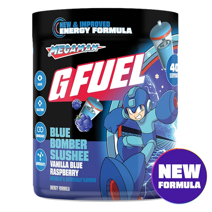 G Fuel Blue Bomber Slush 2.0 Tub - 40 Servings - Mega Man