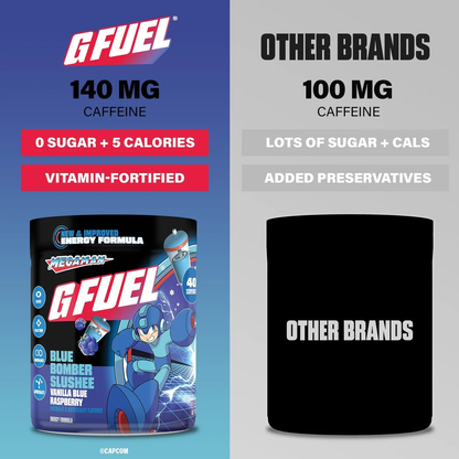 G Fuel Blue Bomber Slush 2.0 Tub - 40 Servings - Mega Man