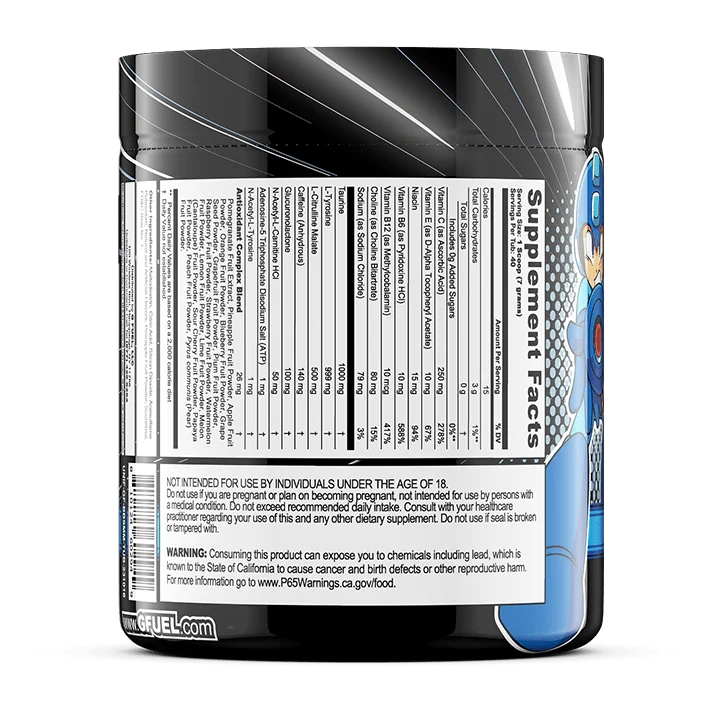 G Fuel Blue Bomber Slushee Tub - 40 Servings - Megaman