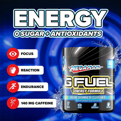 G Fuel Blue Bomber Slushee Tub - 40 Servings - Megaman