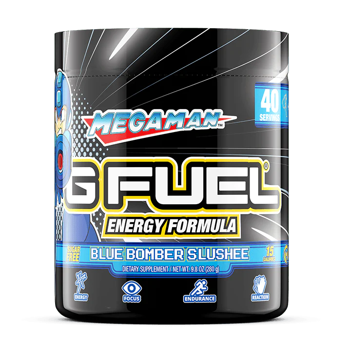 G Fuel Blue Bomber Slushee Tub - 40 Servings - Megaman