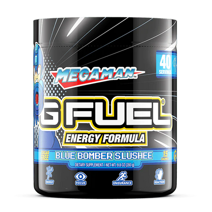 G Fuel Blue Bomber Slushee Tub - 40 Servings - Megaman