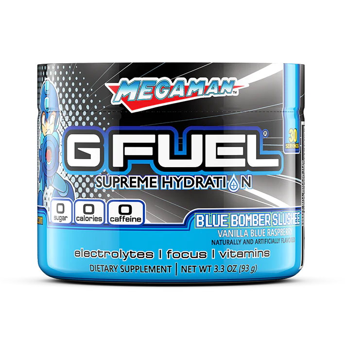 G Fuel Blue Bomber Slushee Supreme Hydration - 30 Servings - Mega Man