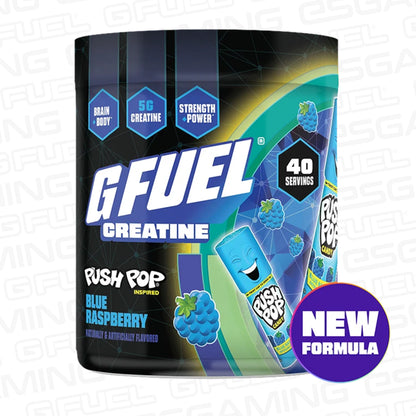 G Fuel Blue Raspberry Creatine Tub - 40 Servings - Push Pop