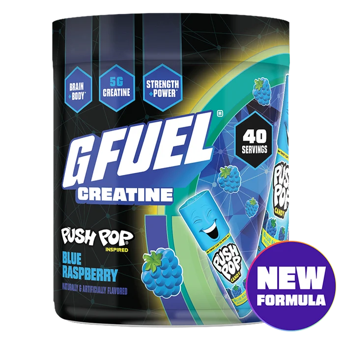 G Fuel Blue Raspberry Creatine Tub - 40 Servings - Push Pop