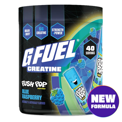 G Fuel Blue Raspberry Creatine Tub - 40 Servings - Push Pop