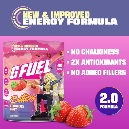G Fuel Butters Strawberry Candy 2.0 Tub - 40 Servings - NoisyButters