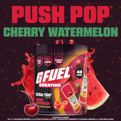 G Fuel Cherry Watermelon Creatine Tub - 40 Servings - Push Pop