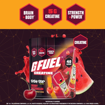 G Fuel Cherry Watermelon Creatine Tub - 40 Servings - Push Pop