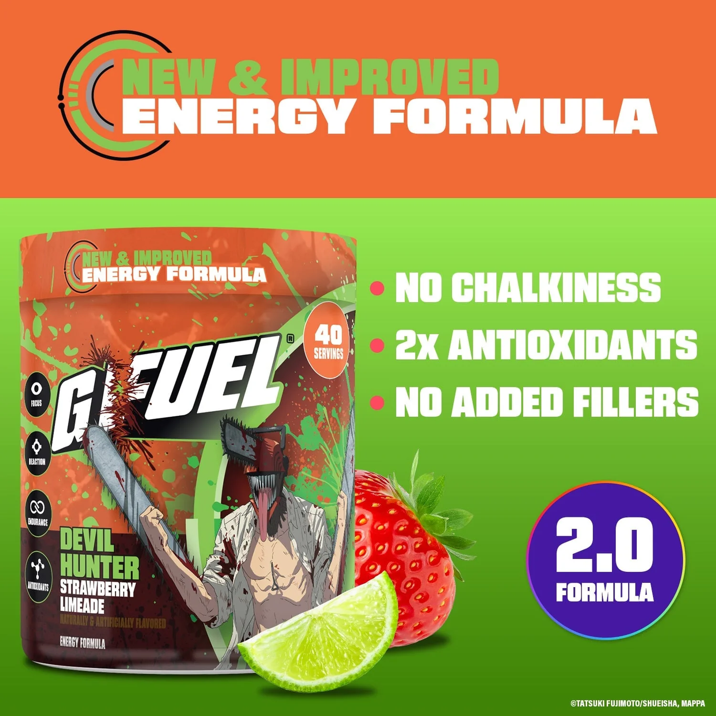 G Fuel Devil Hunter 2.0 Tub - 40 Servings - Chainsaw Man