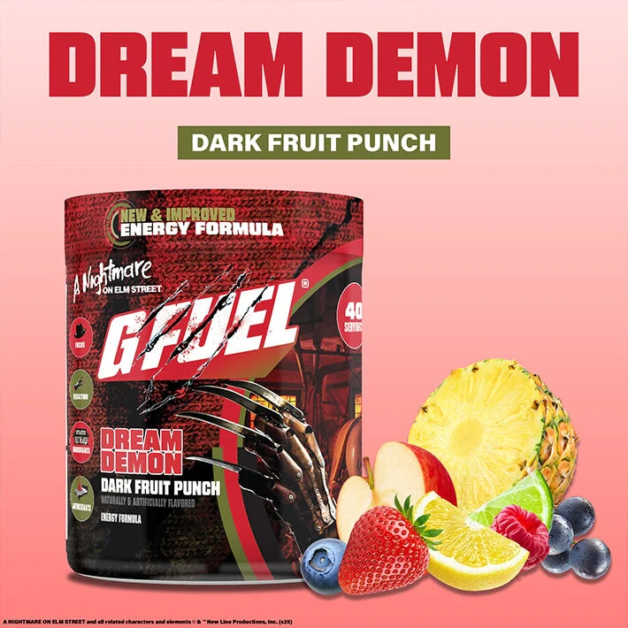 G Fuel Dream Demon 2.0 Tub - 40 Servings - Nightmare On Elm Street