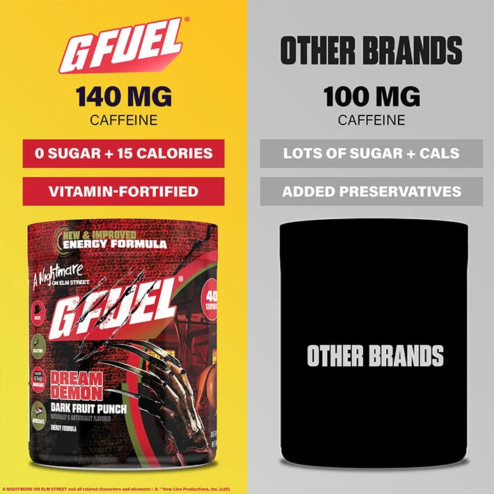 G Fuel Dream Demon 2.0 Tub - 40 Servings - Nightmare On Elm Street
