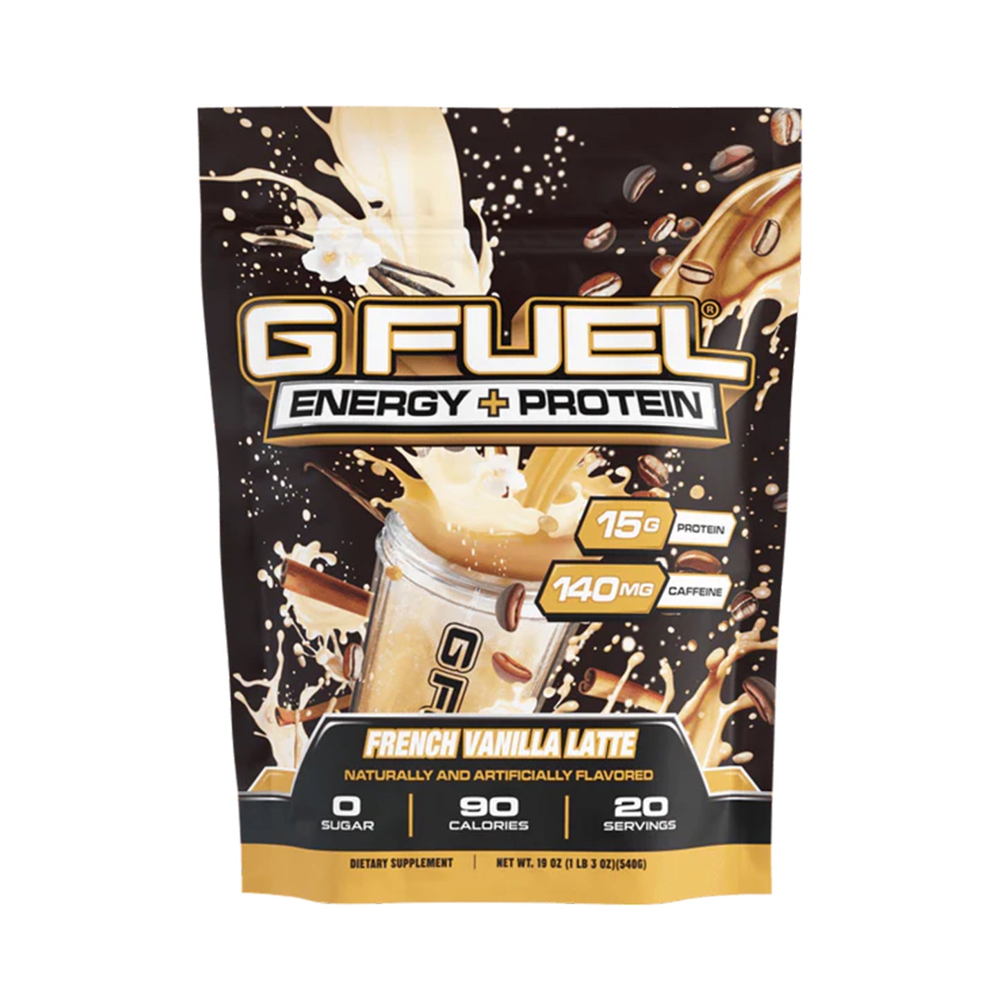 G Fuel French Vanilla Latte Energy + Protein - 20 Servings