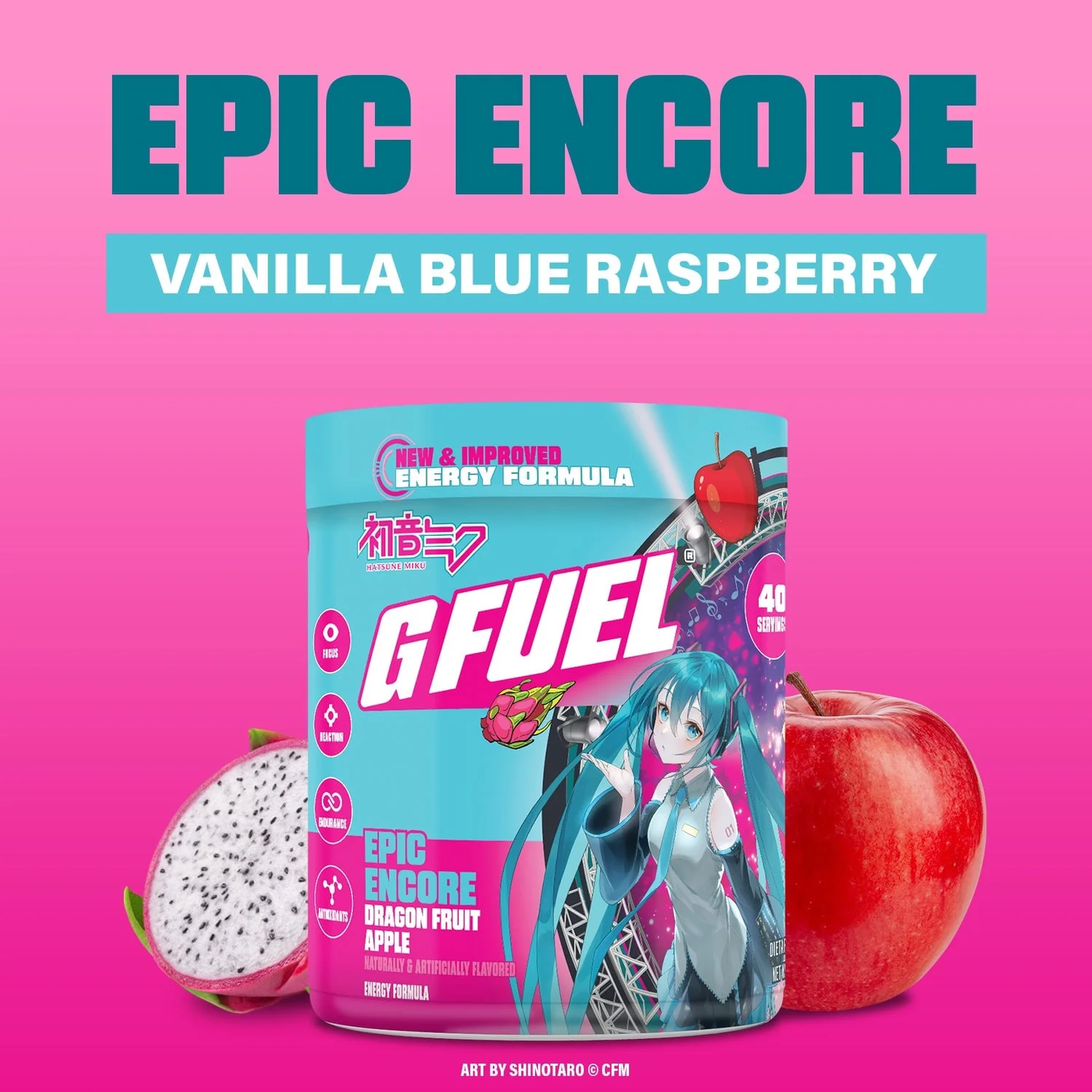 G Fuel Epic Encore 2.0 Tub - 40 Servings - Hatsune Miku