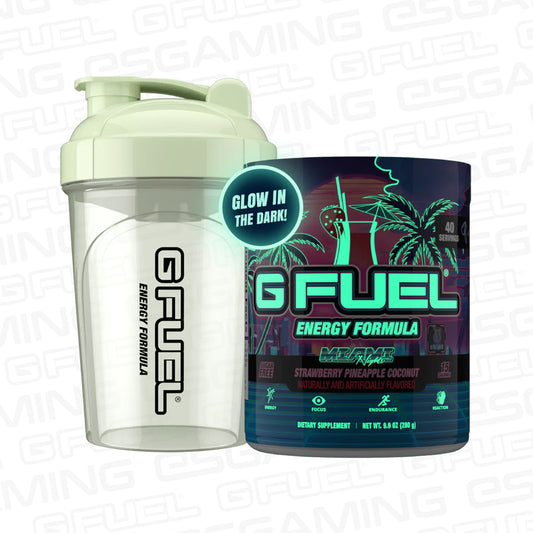 G Fuel Miami Nights Tub - 40 Servings - Glow In The Dark Bundle