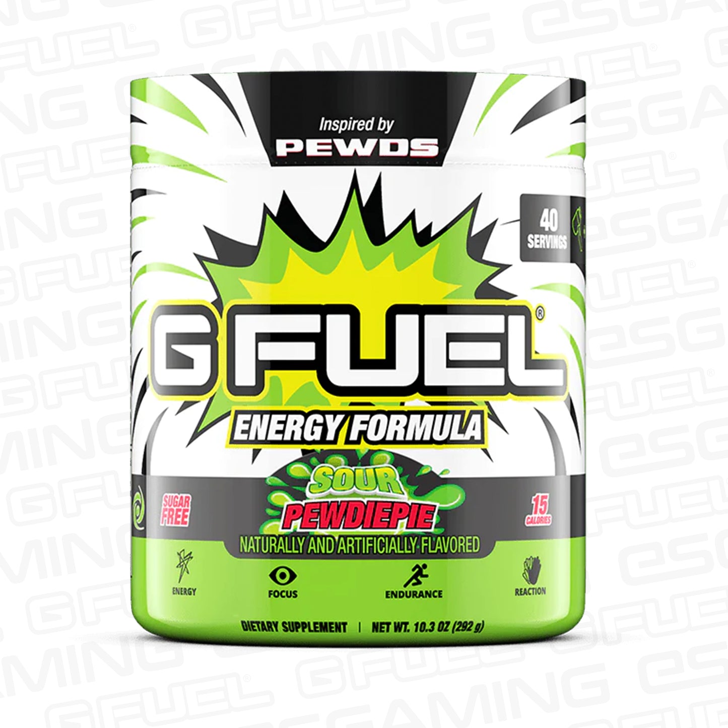 G Fuel Green Sour PewDiePie Tub - 40 Servings