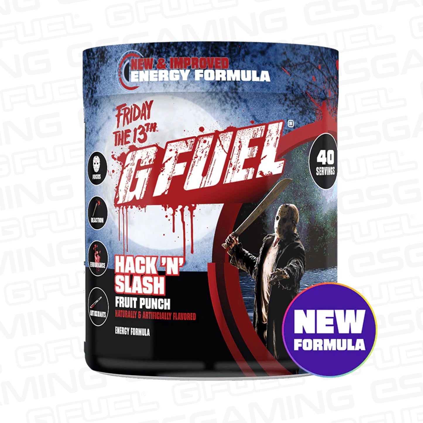 G Fuel Hack 'N' Slash 2.0 Tub - 40 Servings - Friday The 13th