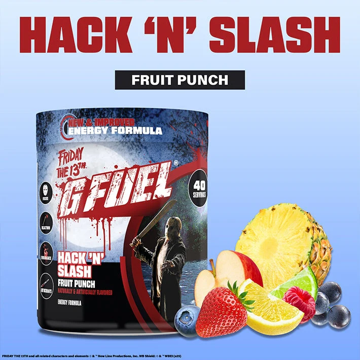 G Fuel Hack 'N' Slash 2.0 Tub - 40 Servings - Friday The 13th