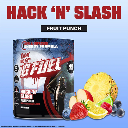 G Fuel Hack 'N' Slash 2.0 Tub - 40 Servings - Friday The 13th